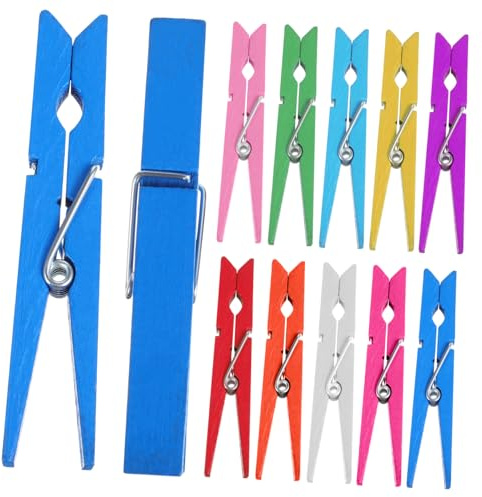 NIYANGLE 100 Pezzi Mollette in Legno Colorate Mollettine Resistenti per Stendere Panni Clip Multiuso per Foto Decorazioni e Artigianato per Bucato e Uso Domestico