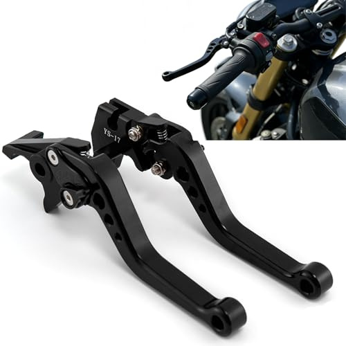 APEBAZY Motorcycle Clutch Lever and Brake Lever CNC Aluminium Motorcycle Adjustable Levers Compatible with GSXR600 1997-2003 GSXR750 1996-2003 GSXR1000 2001-2004 GSR750/GSX-S750 (Black)
