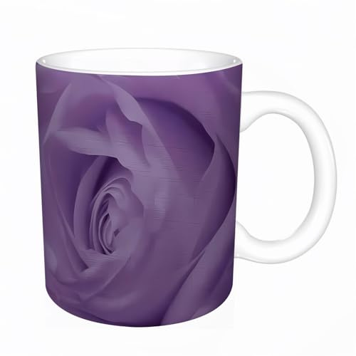 AELKSP Tazzine caffe,tazze divertenti,tazze colazione,tazze da the,tazza colazione,regalo uomo,regali divertenti,primo piano di petali di rosa viola,11oz/330ml