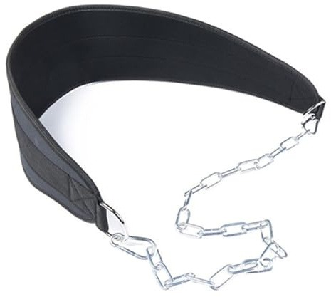 Sjfbebsy Dippbälte 45 x 15 cm dra upp bälte med D-ring och 89 cm kedja, stark nylonviktad dra upp ersättning gym för träning av bodybuilding, viktad