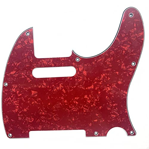 Dopro Schlagbrett für Tele Gitarre, 8 Löcher, passend für USA/Mexikanische Fender Telecaster, Red Pearl