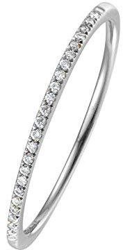 750er Weißgold Diamant Memory Ring mit Brillanten 0,20 ct. Memoire Eternity 18K Gr. 58