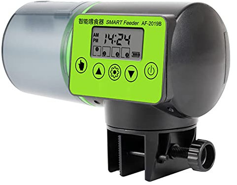 Smart Automatisch Fisch Feeder Aquarium Futterautomat Aquarium Futterspender Dispenser mit LCD Zeigt Timer Fischfutterspender (B)