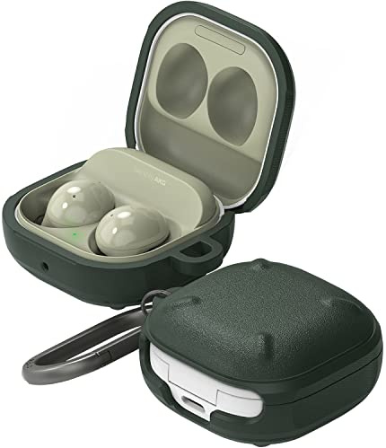 Ringke Onyx Case Compatible con Funda Samsung Galaxy Buds 2 Pro, Buds 2, Buds Pro, Buds Live y Galaxy Buds FE Carcasa Anti Huella Dactilar Antideslizante - Dark Green