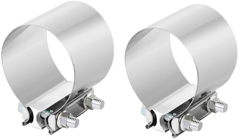 3.5 Inch 3.5 Butt Joint Exhaust Band Clamp Sleeve Stainless Steel 2pcs