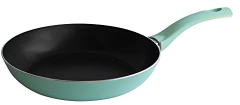 PINTINOX Prima Collection Padella in Alluminio Portofino, antiaderente 5 strati, con manico antiscottatura, diametro 24 cm, colore: verde Basilico, adatta a tutti i piani tranne induzione