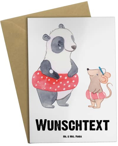 Mr. & Mrs. Panda Personalisierte Karte Otter Schwimmen - Geschenke, Wassersport, grußkarte personalisiert, Schwimmkurs, Grußkarten, Sportler, individuelle, personalisierbar