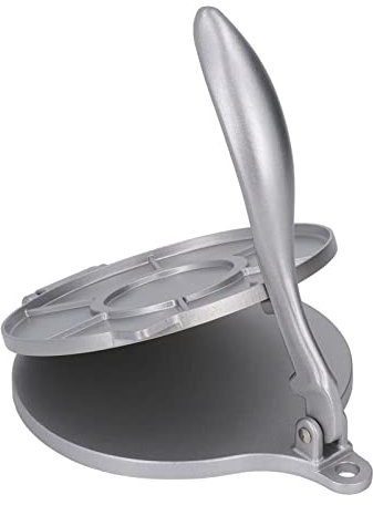 Tortilla Press Roti Presswerkzeug, 20 cm, Aluminiumlegierung mit gebogenem Griff, Mehl-Tortilla-Presse, zum Kochen