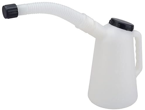 Dunnet Tools Jarra medidora de 1 litro con tapa, boquilla flexible, medición métrica, polietileno, duradera