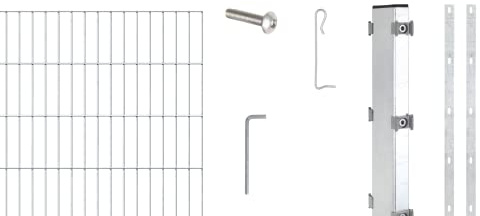Alberts 665418 Zaungabionen Step² | verschiedene Längen und Höhen | zum Aufschrauben | feuerverzinkt | Mattenbreite 200 cm | Höhe 100 cm | Länge 10 m
