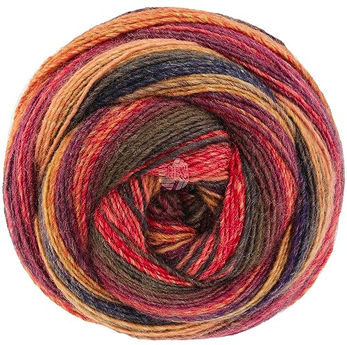 LANA GROSSA Gomitolo Arte | Dochtgarn mit unterschiedlichen Degrade-Farbverläufen | Handstrickgarn aus 60% Schurwolle & 40% Polyacryl | 200g Wolle zum Stricken & Häkeln | 700m Garn FB 1014