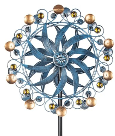 Stargarden Wind Spinner, Retro Wind Spinner Outdoor Metal Pinwheels, 63 * 13 Inch Kinetic Windmill for Yard and Garden Decor