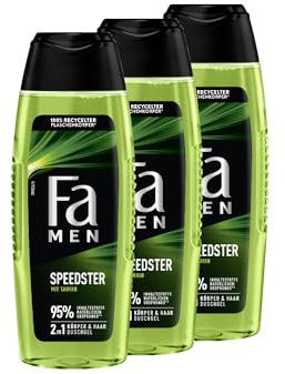 FA Duschgel Men Speedster mit Taurin (3x 250ml) 2in1 Formel für Körper & Haare, aktiviere deinen Körper, Geist & Sinne mit dem erfrischenden Duft von Zitrus & Zitronengras