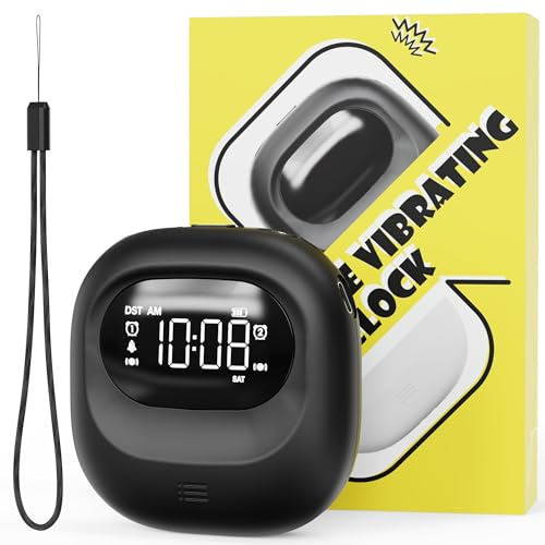 ROCAM Rechargeable Vibrating Alarm Clock Bed Shaker, 3000mAh Portable Travel Clock Under Pillow for Teens, Deaf People, Heavy Sleepers, Adults – 160-Day Standby, Great for Bedroom or Dorm Use