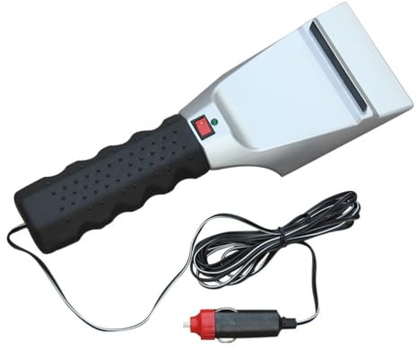 12v Beheizter Auto Eiskratzer mit Schneeschaufel für Windschutzscheiben | Kunststoff und Metallkomponenten, Schnelle Schneeräumung, Chemikalienbeständig für Karosserie