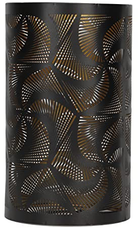 20 x 12 cm Piccolo Paralume in metallo, motivo cilindrico di scultura intagliato cavo ferro ombra paralume per E27 E26 lampada da tavolo, camera da letto, decorazione comodino