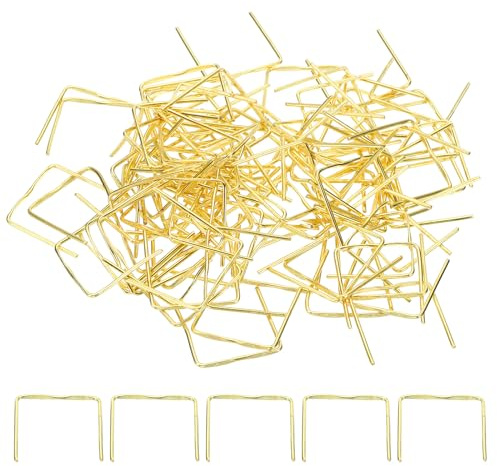 PATIKIL 18x18mm Copper Chandelier Connector Pins, 100Pcs Chandelier Crystal Clips for Fastening Crystals Parts, Chandelier Replacements, Gold