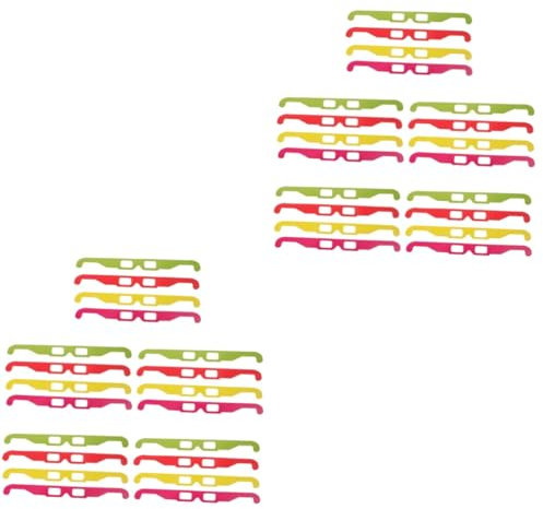 KONTONTY 40 Uds 3D Gafas 3D Gafas para Niños 3D Gafas De Visualización Gafas De Cartón para Niños Gafas De Fiesta Marcos De Gafas De Cartón Gafas De Películas 3D Doble Capa Cartón De 250G