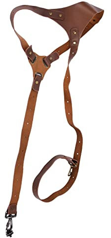 Agatige Leather Cameras Straps, Adjustable Shoulder Strap Single Shoulder Leather Harness Multi Camera Gear for Photographers Leather Camera Strap for One Camera (Right Shoulder)