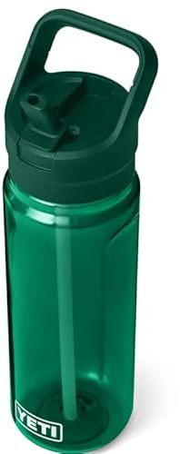 YETI Yonder C Straw Water Bottle with Leak-Resistant Straw Cap, Black Forest Green, 25 oz (750 ml)