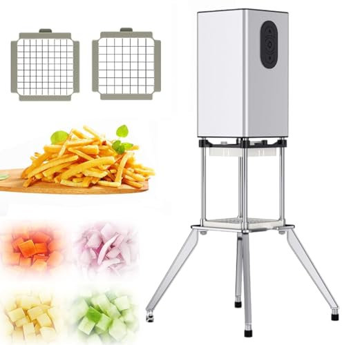 BOOZXCV Cortadora automática de Patatas, cortadora Vertical eléctrica de Patatas Fritas con Cuchillas de 9 mm y 12,2 mm, preparación rápida y Sencilla de Alimentos