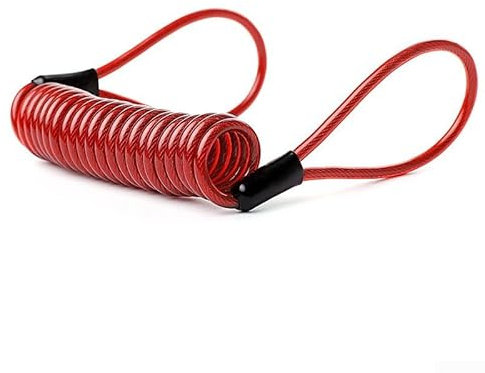 Corda elastica di sicurezza per moto per blocco freno a disco con estremità a doppio anello (rosso)