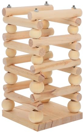 Abaodam Multifunktionaler Kaninchengrasfutterspender Holz Langlebig für Kleintiere Hamster Meerschweinchen Futterstation Käfig