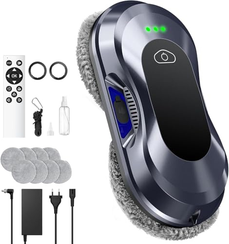 Robot Lave Vitres 2025 Version Améliorée, Puissance d'Aspiration 6000 Pa Double Buse, 3 Modes de Nettoyage, Planification de Trajet pour Entretien des Vitres & Surfaces Vitrées W22D