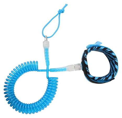 RCGOFOLLOW Correa de Surf portátil de TPU para Tabla Surf Remo, 5 mm Grosor, Ideal para Nadar largas distancias. Cuerda para pies con Resorte en para Espiral 5 mm y 3 m.