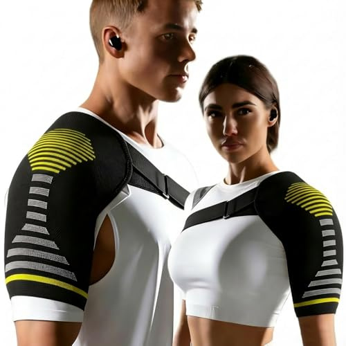 YTBAB Shoulder Support Brace for Men & Women Orange for Discomfort Relief & Muscle Relaxation, Easy to Wear & Remove 1 PCS Yellow (S/M)