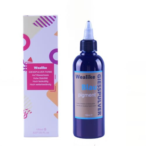 Wealike Pigmentos colorantes para polvo de fundición, azul, 150 ml | Altamente pigmentado, a base de agua, para yeso para riego, gran volumen y duradero