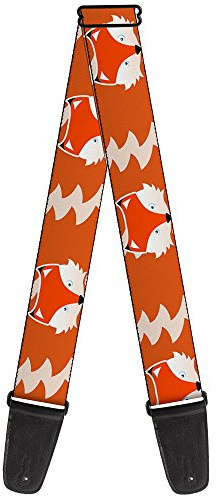 Buckle-Down Gitarrengurt Fox Face Tail Orange Natur 2 Zoll breit (GS-W30669)