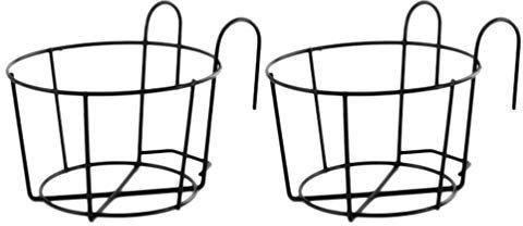 Yardwe 2 Pz Vasi per Piante da Ringhiera Fioriere per Ringhiere Grandi Vaso da Fiori Sospeso in Ferro sopra Il Cestino della Ringhiera Portavaso da Balcone Fioriera Piante Grasse Il