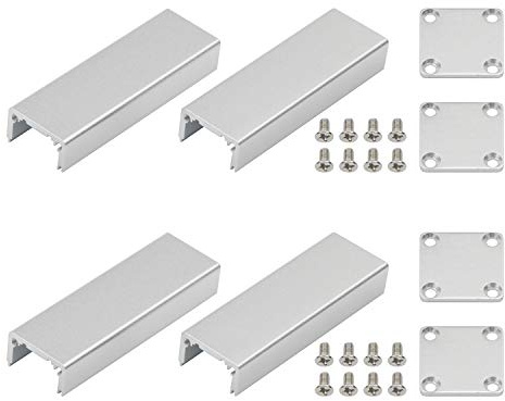 Unxuey 2 Stück silberfarbenes Zeichen-Aluminiumgehäuse, elektronisches Instrumentengehäuse, DIY-Leiterplatte, PCB-Verstärkergehäuse, 25 x 25 x 80 mm (B x H x L)