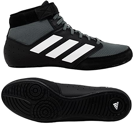 adidas Men's Mat Hog 2.0 Wrestling Shoe, Black/Onyx/White, 12 UK