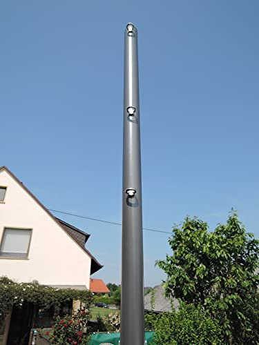 Sonnensegelmast anthrazit beschichtet 3m Ø 60mm 6030/4-3 Hülse 50cm 80°