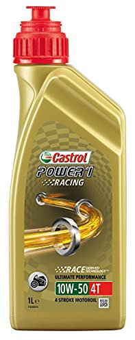 Castrol Power 1 Racing 4T 10W-50 Vollsynthetisches Motorradmotorenöl, 1 Liter