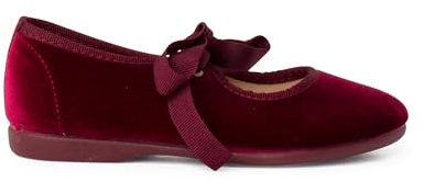 Pisamonas Mercedita Terciopelo Lazo Faya Niña Talla 29 Color Burdeos