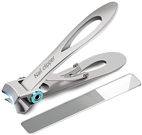 SZHLUX Nail Clippers Ultra Wide Jaw Opening Fingernail and Toenail Clippers Set for Thick Nails Cutter for Ingrown Manicure,Pedicure,Men & Women Big, Silver