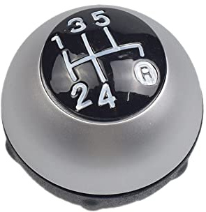 Hacreyatu 5 Gang Schaltknauf Stick Schalthebel Passend für Fiat 500 | 2012 2013 2014 2015 2016 2017 2018 (Silver, 5 Gang)