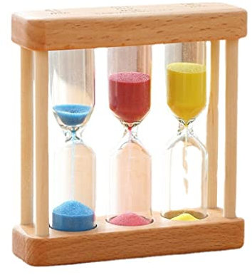 Minuterie de Sable en Bois 3 en 1 chlass chlass Mini Horloge de sablier pour Le brossage de Dents Style de cuisson1