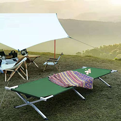 HUOLE XL Feldbett mit Transporttasche, belastbar bis 150 kg, bequemes 600D Oxford-Gewebe –Campingbett Liege-Feldbett, klappbar, Campingbett, Gästebett,Reisen, Outdoor (190 * 62 * 42 cm – grün)