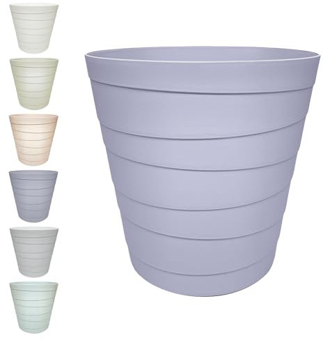 MAKREL® Cestino per carta straccia in plastica dai colori pastello, design moderno, per cucina, bagno, ufficio (motivo a onde), 7 litri