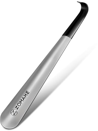 ZOMAKE Calzascarpe Lungo, Calza Scarpe Metallo 42cm, Calzante per Scarpe Acciaio Inossidabile, Shoe Horn per Uomini Donne Anziani Facile Da Usare (1 Pezzo)