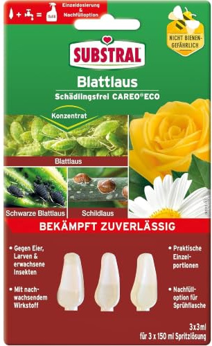 Substral Blattlaus Schädlingsfrei CAREO Eco 3 Konzentratkapseln | Gegen Blattläuse Weiße Fliegen und Schildläuse | Wirkt auch gegen Eier und Larven | Praktische Kapseln