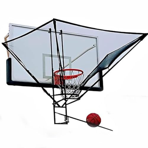RIEONA Hängende Basketball-Schießmaschine, Ball-Rebounder, um 180 Grad drehbares Basketball-Rebound-Netz, tragbare Basketball-Return-Schießmaschine for Basketball-Tor-Freiwurfübungen