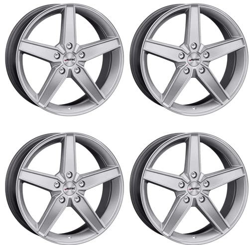 4x AUTEC Felgen Alufelgen DELANO 8.0x18 ET42 5x112 Hyper Silber kompatibel mit VW Beetle Caddy Touran Eos Golf V Golf VI Golf VII Jetta Passat C