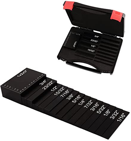 SFQEVHRZ Höhenmessblöcke, Router Table Setup Bars, 15-teiliges Messwerkzeug-Set for Messen der Bohrerklingen-Fräserabmessungen, for schnellen Arbeiten und Messen(Black)