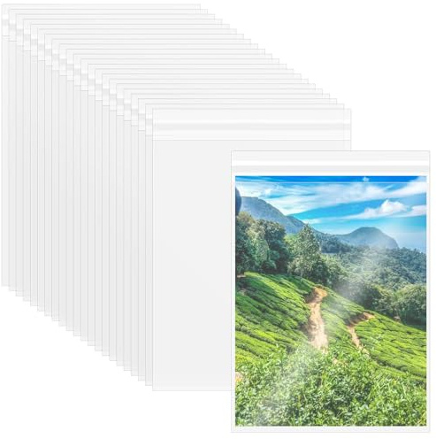 VOKOY Lot de 100 pochettes de rangement transparentes en cellophane refermables - Format lettre - 21,6 x 27,9 cm
