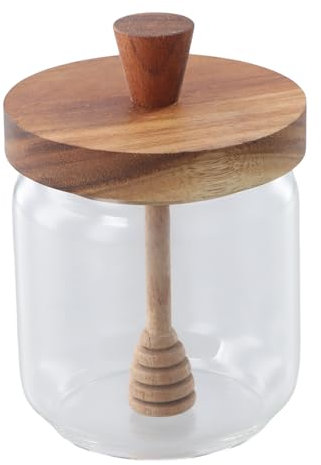 Honey Pot Honey Jar with Dipper Glass Jars for Kitchen